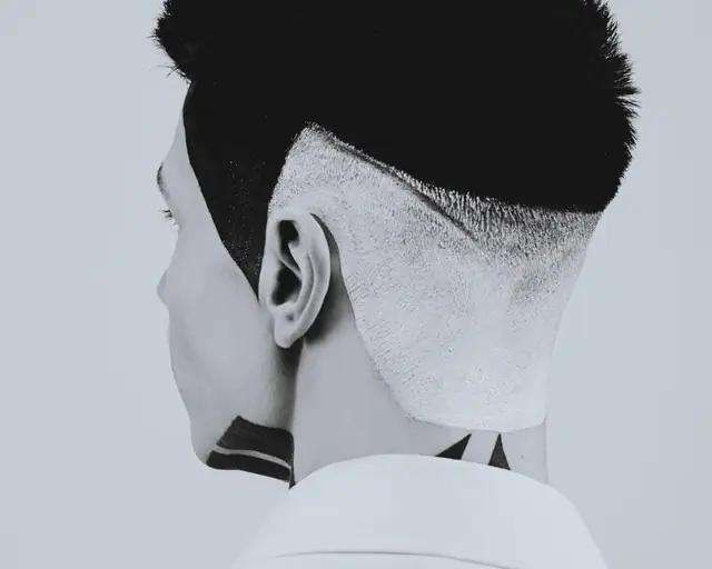 Back of a head with a sharp skin fade