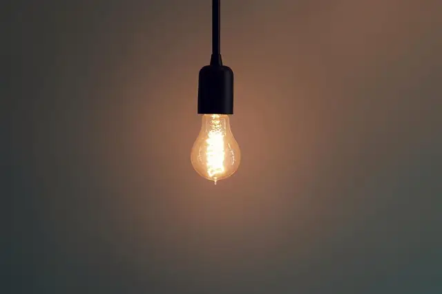 Single bulb hanging from a cord