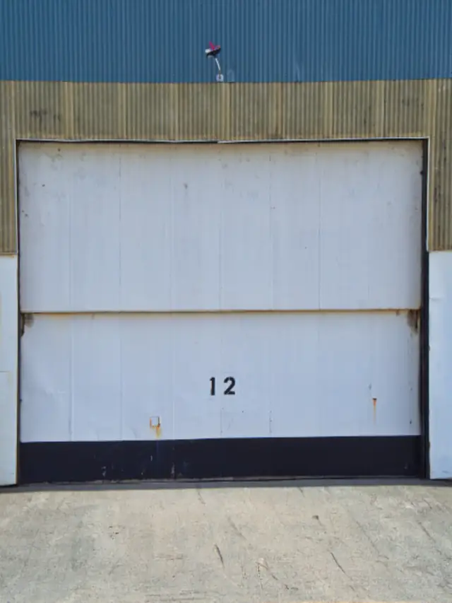 Tall white modern garage door