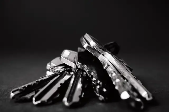 Large ring of assorted house keys