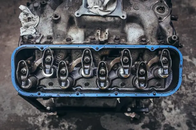 Engine cylinder head with valve springs