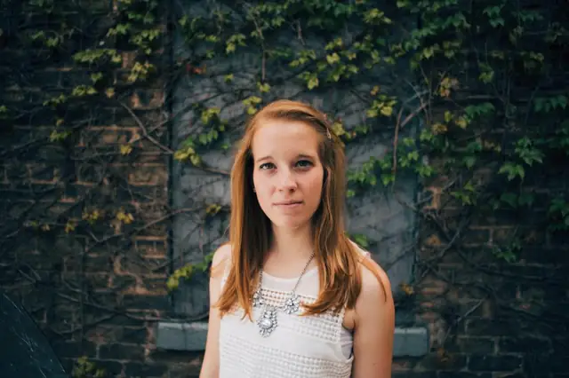 Teenage girl smiling outdoors