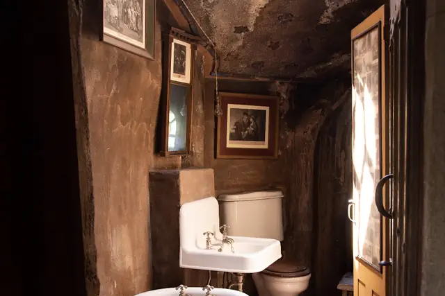 Clawfoot tub in an old bathroom