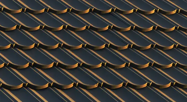 Close-up of dark asphalt shingles